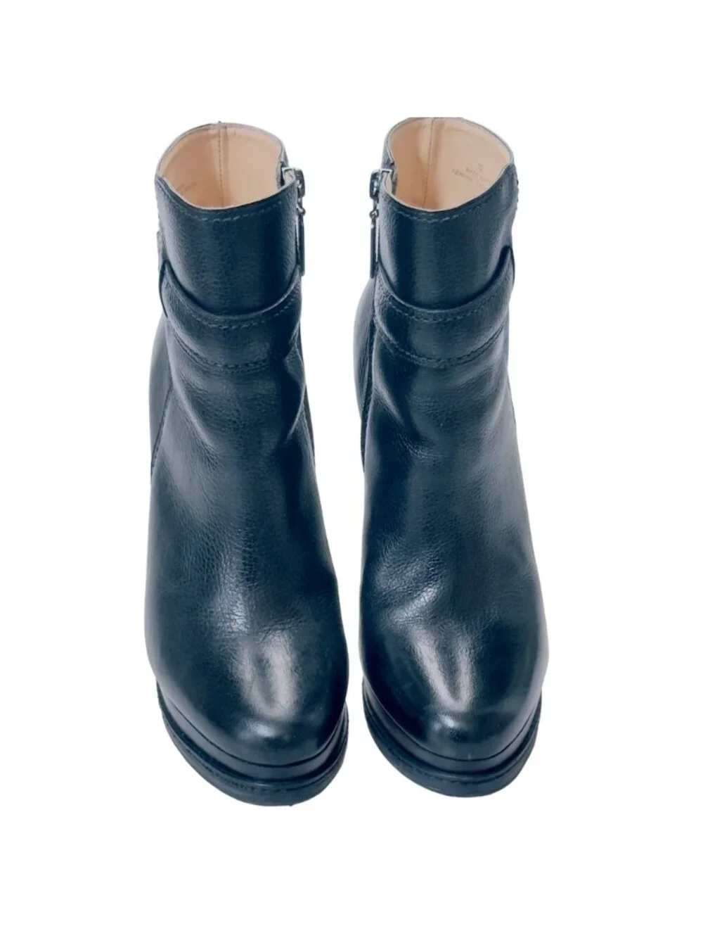 TALBOTS Women's Shoes Black Leather Heels Platform Ankle Boots Size 7B